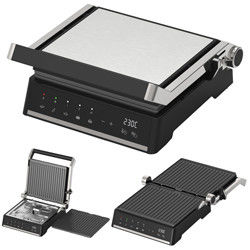 切断可能なプレート BBQ パニニ プレス グリル グリッド 無煙室内 グリル LED タッチスクリーン デジタル コンタクト グリル