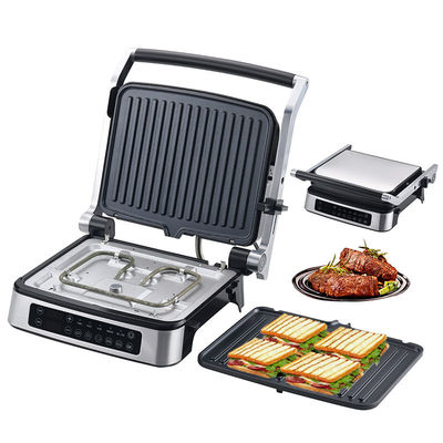 切断可能なプレート BBQ パニニ プレス グリル グリッド 無煙室内 グリル LED タッチスクリーン デジタル コンタクト グリル