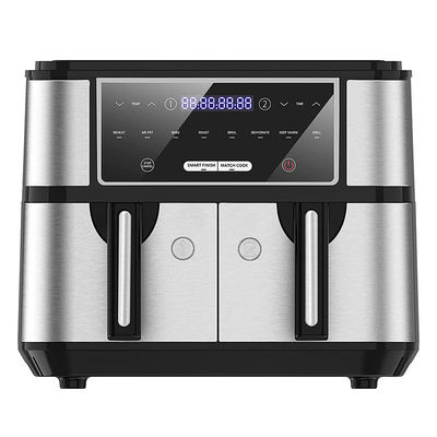 4.5L 双面空気フライヤー 2つのバスケット ガラス窓を通して見る SYNC 料理 双面引き出し