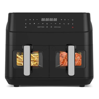 9L ダブルバスケット エアフライヤー ガラス窓 2600W スマートデジタル ダブルゾーン エアフライヤー