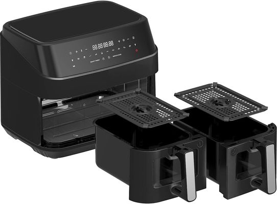 9L ダブルバスケット エアフライヤー ガラス窓 2600W スマートデジタル ダブルゾーン エアフライヤー