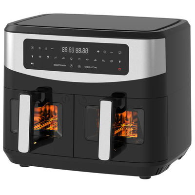 9L ダブルバスケット エアフライヤー ガラス窓 2600W スマートデジタル ダブルゾーン エアフライヤー