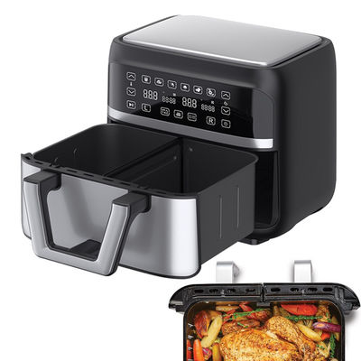 ダブルバスケット 無油 スマート ダブルエアフライヤー 9L デジタル 2400W