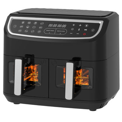 2400W 9L ダブルエアフライヤー 透明窓 12 調理プレセット