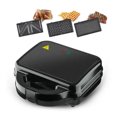 4 3 イン 1 ミニワッフルサンドイッチメーカー 朝食トースター 850W