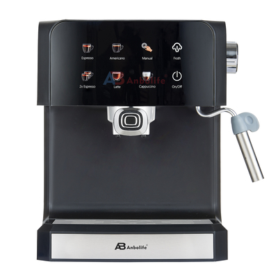 Anbo LED Digital Touch Screen Expresso Coffee Machine 1.6L Water tank 20 bar Espresso Coffee Maker with Milk Frother
