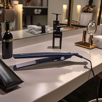 PTCセラミック&トルマリンコーティングプレート付きヘアアイロン&カールアイロン、360°回転電源コード