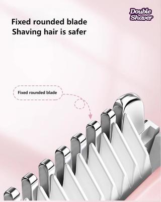 女性用電動剃毛機 90分作業時間400mAhバッテリー - 全身ダブルヘッドトリマー