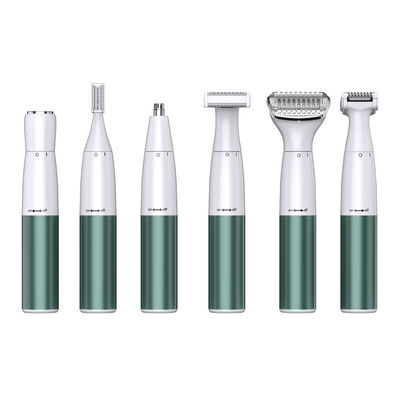 6-in-1多機能女性用シェーバー脱毛器セット、1200mAhバッテリー、ステンレス鋼ブレード、無料スペアパーツ付き