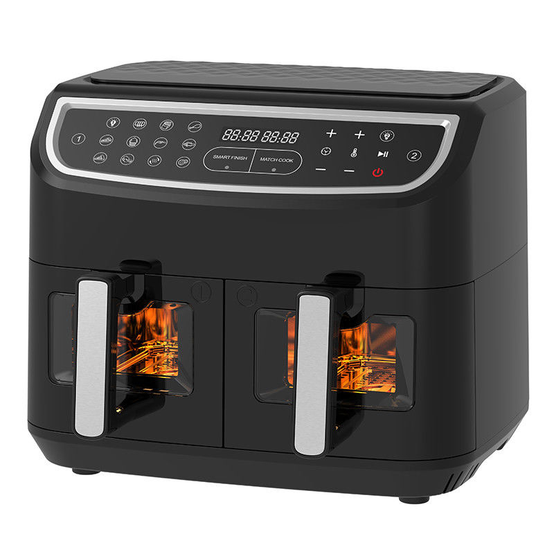 スマート 2400W エアフライヤー ダブル 透明窓 9L デジタル ツーゾーン テクノロジー