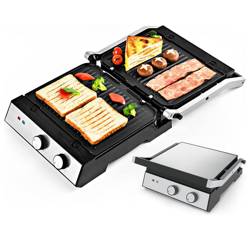 4 スライス 室内 BBQ パニニ 電動プレスグリル 温度と時間ボタンの制御