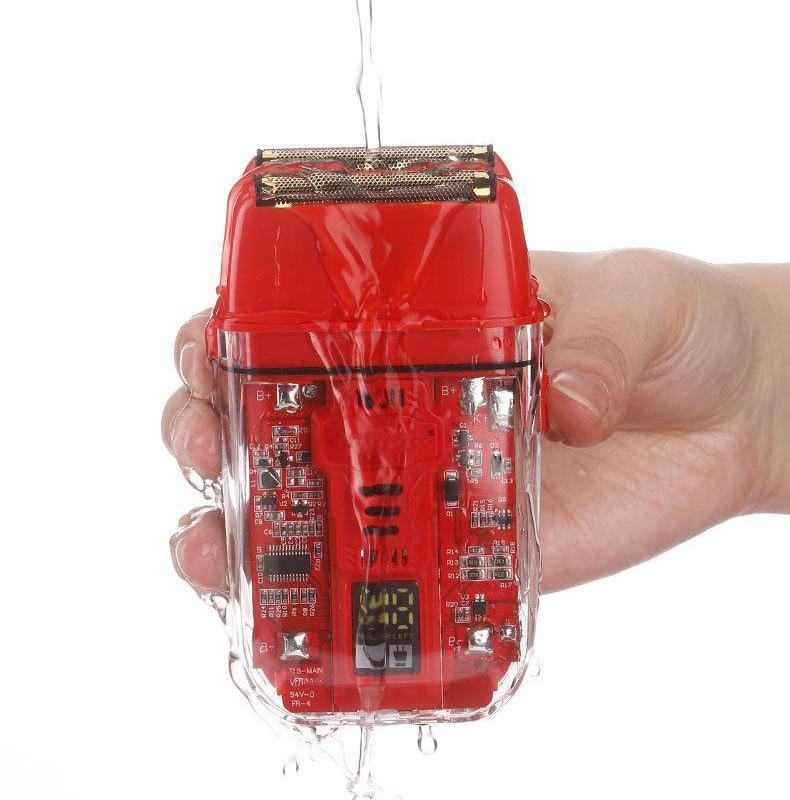 600mAhリチウムイオンバッテリー搭載プロフェッショナル電気シェーバー、1.5時間充電、IPX4防水、男性の顔と体用