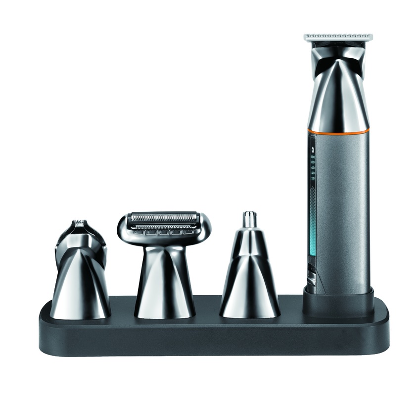 1200mAhバッテリー搭載、1年保証付き5in1多機能電動クリッパー、急速充電、全身水洗い可能なヘアトリマー