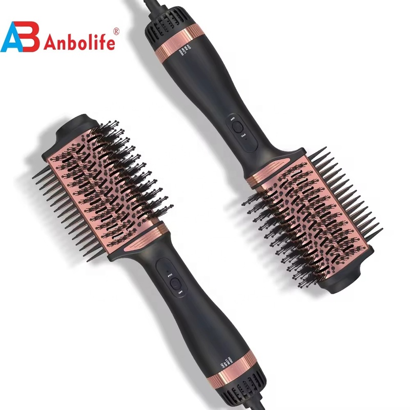 2in1 タイタン製 ヘアブラシスタイラー 1200W パワー 3 温度レベルと 2 速度設定